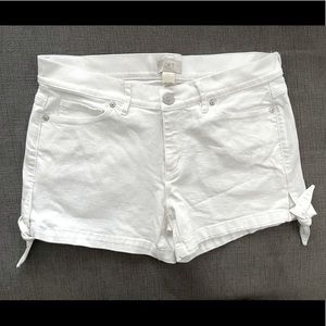 White jean shorts